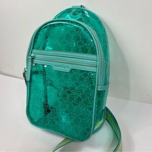 Nanette Lepore Sling Bag with Striped Strap - Clear Aqua
